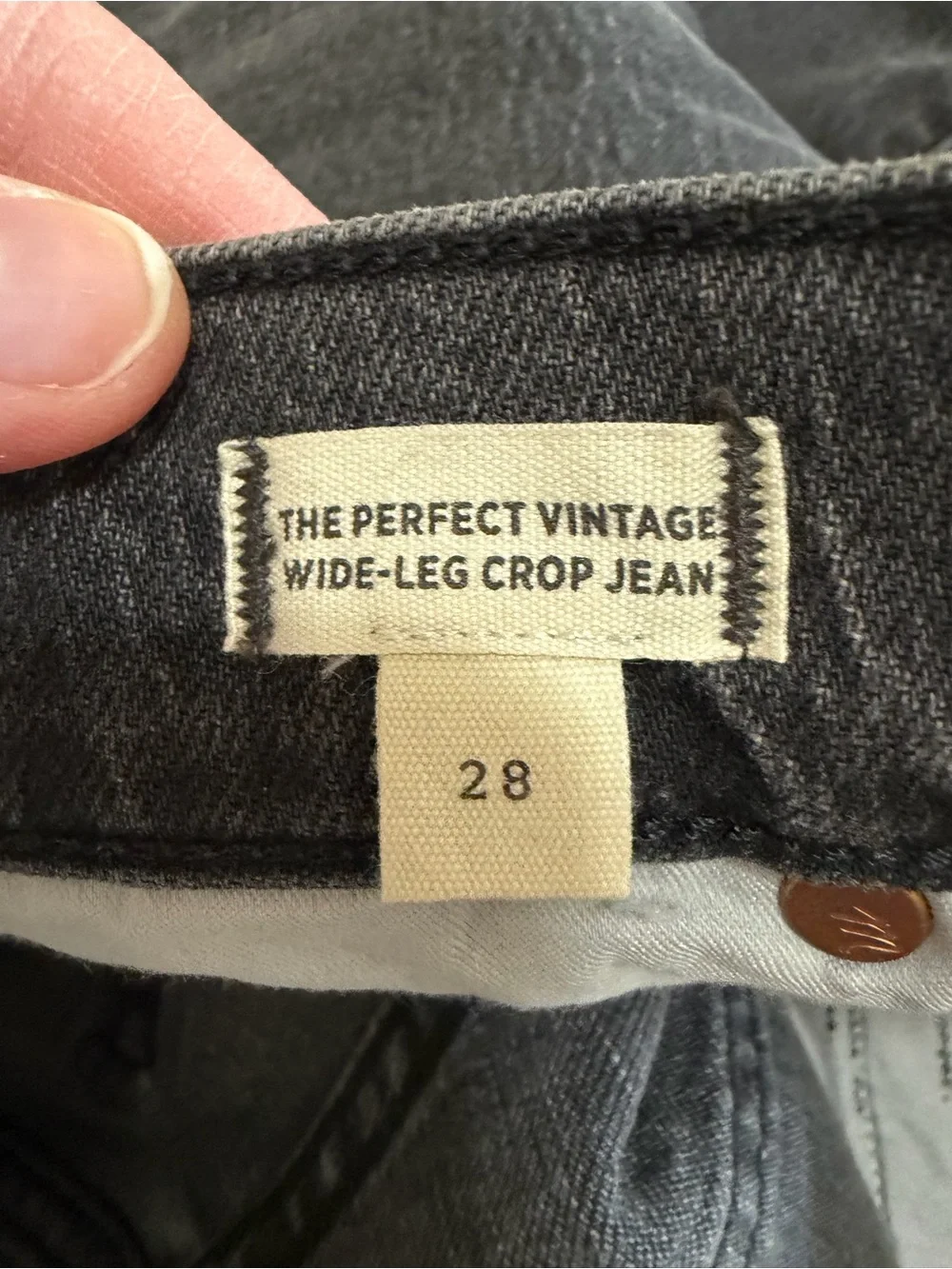 NEW |‎ Madewell The Perfect Vintage Wide-Leg Crop Jean